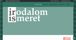 Desktop Screenshot of irodalomismeret.hu
